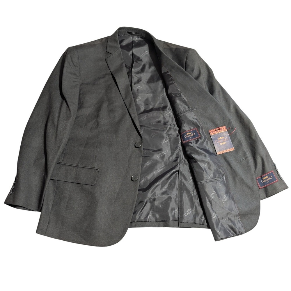 Carlo Lusso Mens Sport Coat Blazer 46S Charcoal Gray 2 Button Vented NWT Nino